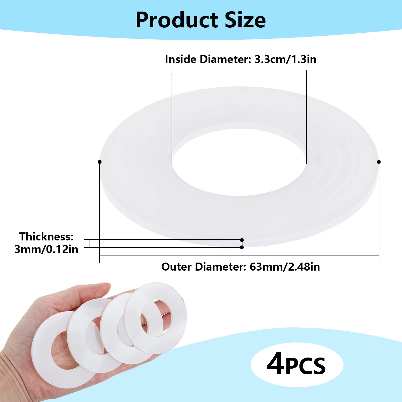 4 Pezzi Anello di Tenuta per Valvola di Scarico WC Compatibile con Geberit, Guarnizione in Silicone per Valvola di Scarico, Ricambio per 816.418.00.1 (Bianco)