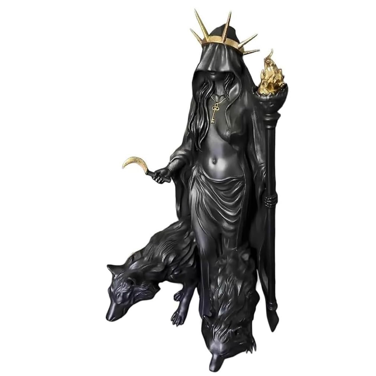 Guuzetu Freedom Hekate Niktipolos, The Witch Of The Night, Underworld Hekate Phōsphoros Light-Bringer Or Morning Star Statue, Hecate Greek Goddess With Her Hounds Of Magic Resin Sculpture, Home Decor (Freedom)
