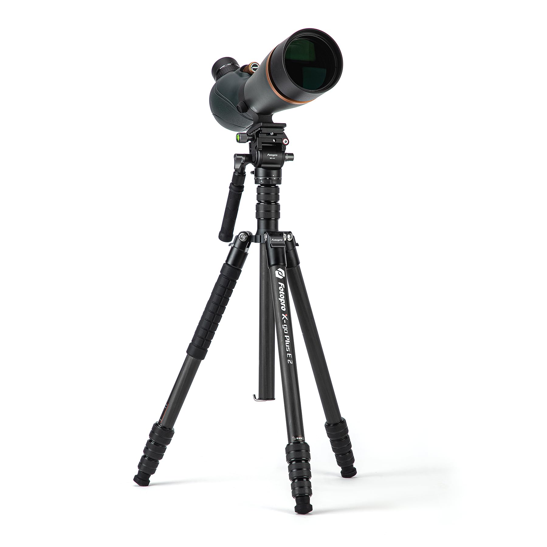 Fotopro Golden Hawk 20-60x80 Spotting Scope with 2+4-Section Carbon Fiber Tripod, Lightweight X-Go Plus E 2 Tripod Stand with FMC Optics for Bird Watching Wildlife Viewing