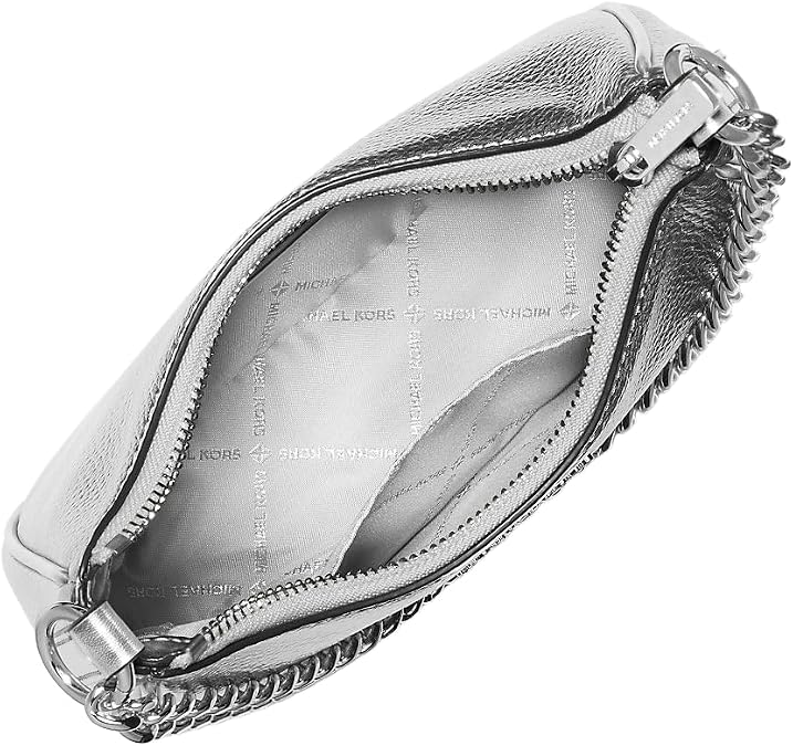 Michael Kors Jet Set Travel Extra-Small Metallic Convertible Crossbody Silver