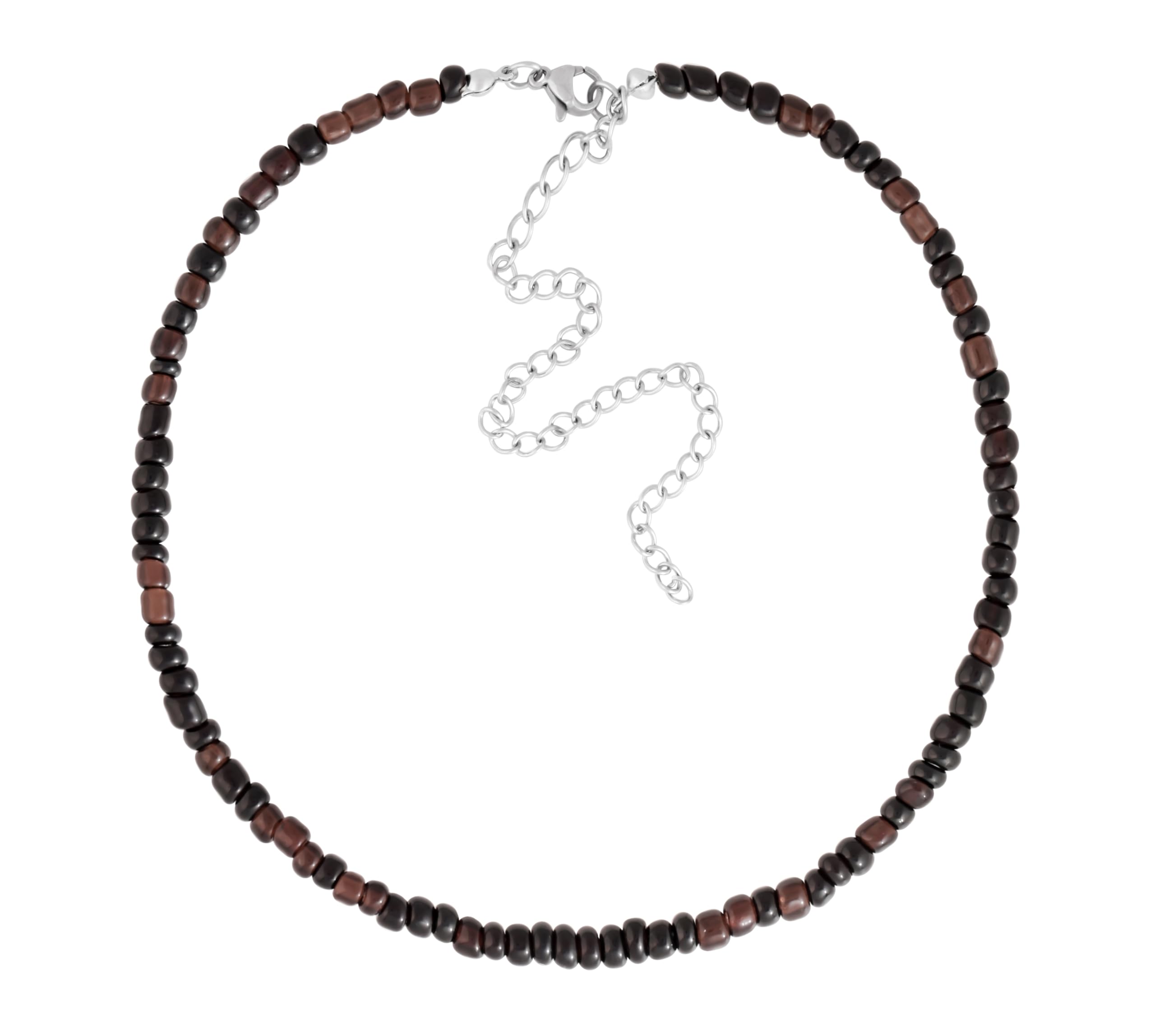 SacinaBlack Brown Beaded Choker Necklace, Boho Necklace, Hippie Necklace, Gothic Necklace, Summer Necklace, Beach Necklace, Christmas Jewelry Gift for Women