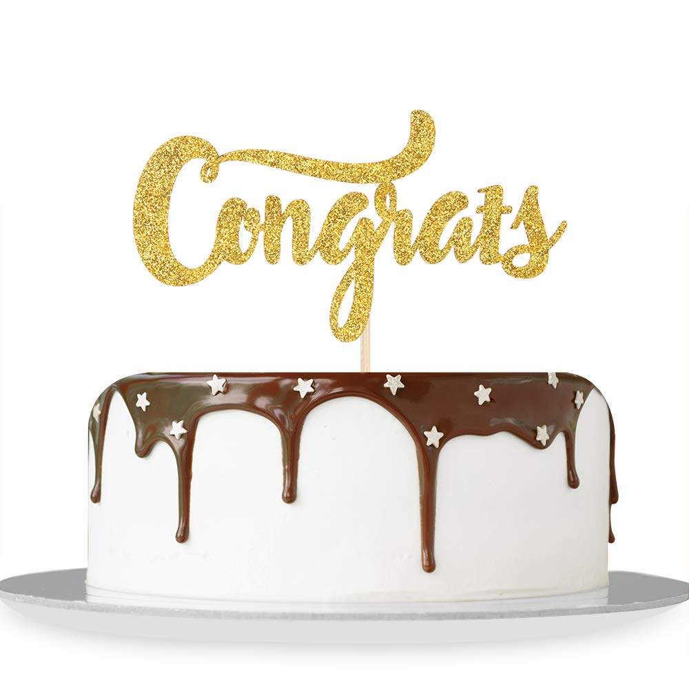 Buy Gold Glitter Congrats Cake Topper/Congrats Grad/Class of 2019 2020