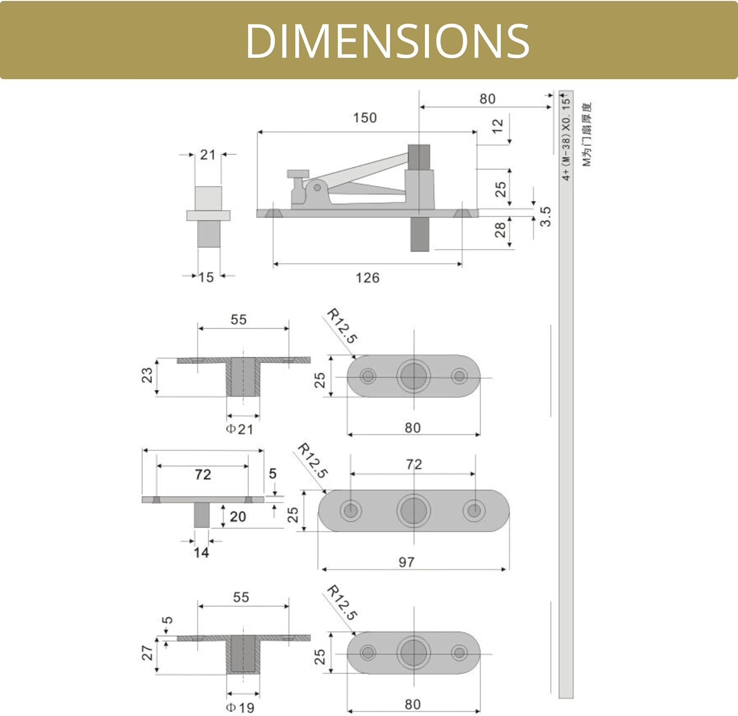2-Pack Heavy-Duty Stainless Steel 360° Door Pivot Hinge System – Durable Hinges for Wood Doors - 220lbs Capacity