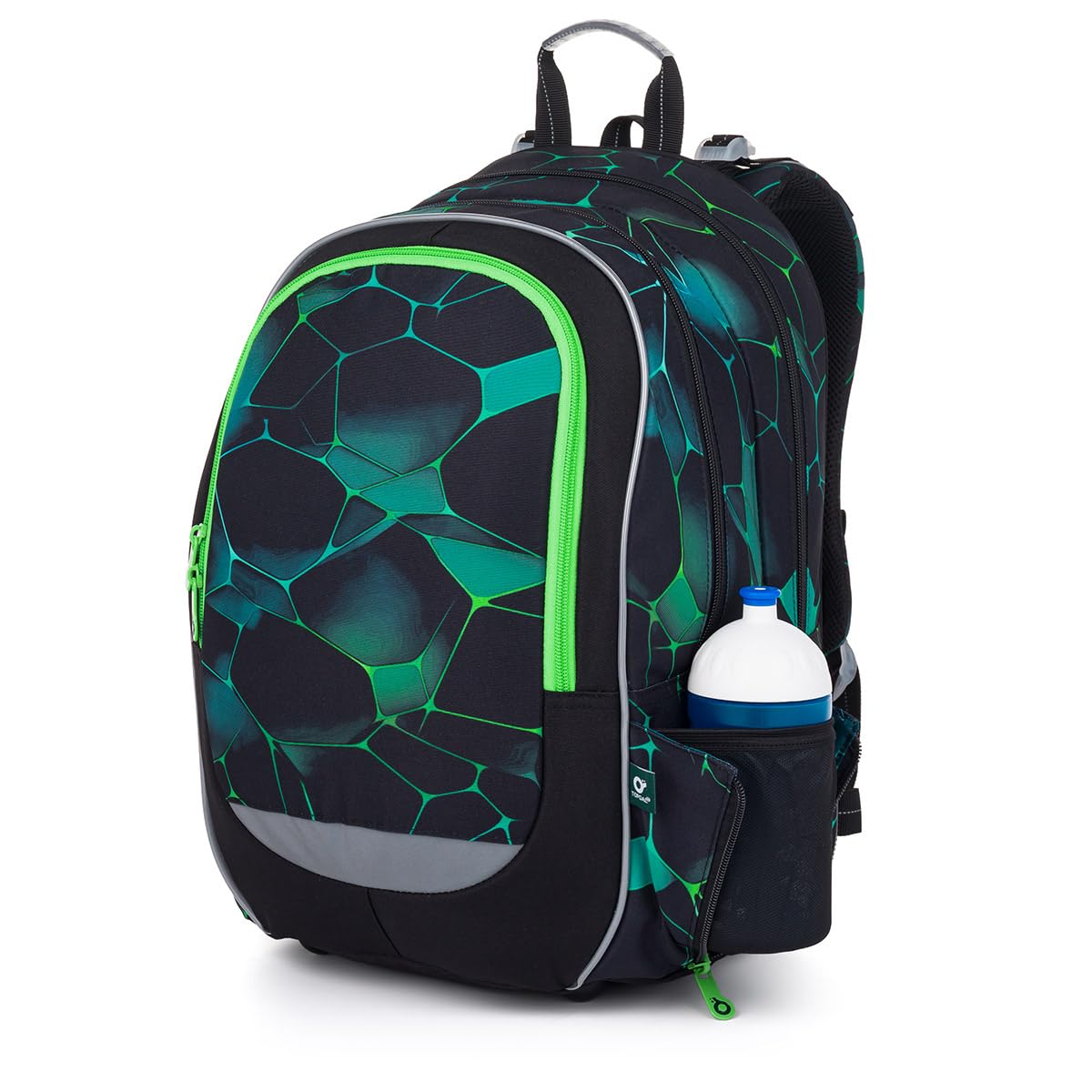TOPGAL Schulrucksack für Jungen ab 2. Klasse, ergonomisch & leicht, wasserabweisend, mit reflektierenden Elementen, 26 L Schulranzen mit Brustgurt & Rückenpolsterung (Grün)