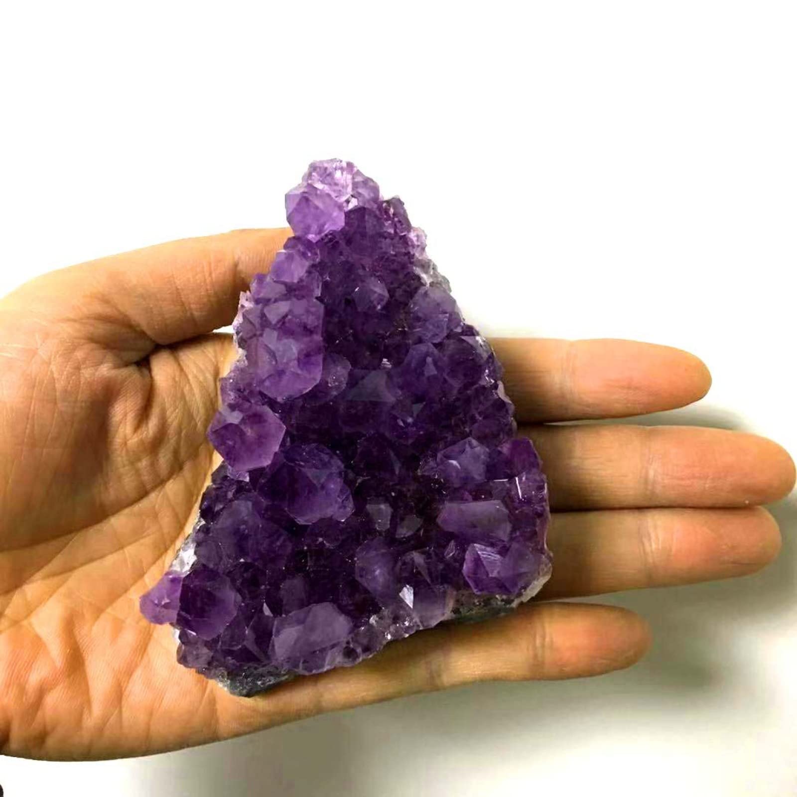 Geoda de Cuarzo Amatista cruda Natural Druzy Purple Crystal Cluster Stones Espécimen Artesanía Decoración del hogar Ornamento,4-6cm decoración de la habitación (Size : 4-6cm)