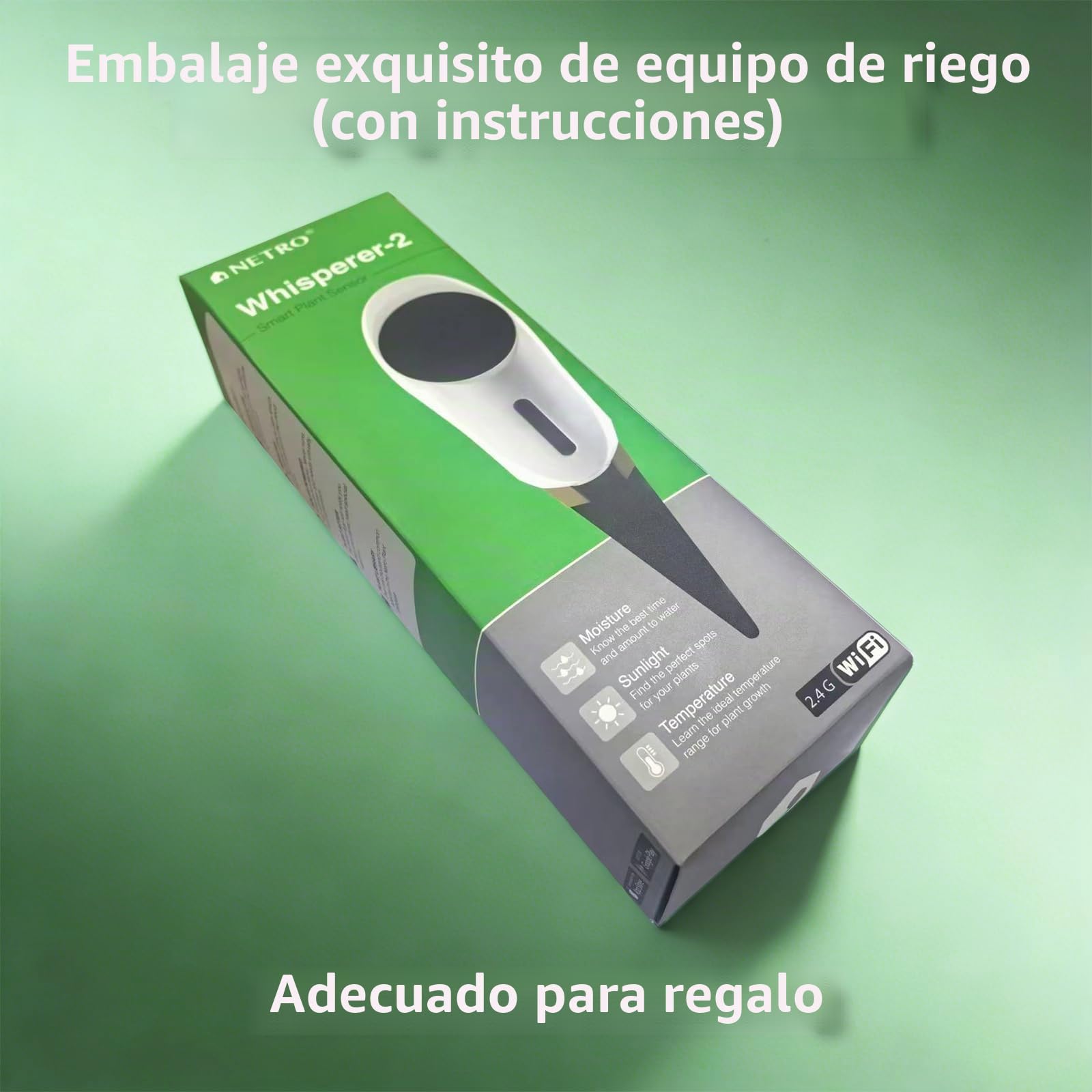 Netro Whisperer Sensor inteligente de planta de 2ª generación, basado en aplicaciones, conectado a WiFi, funciona con energía solar para uso en exteriores
