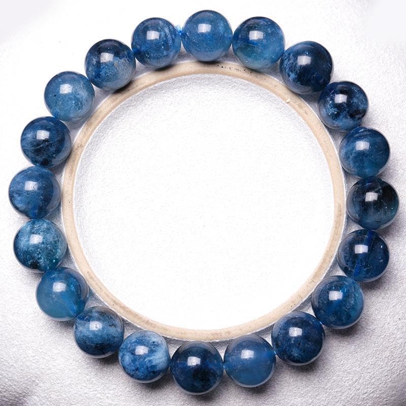 XJBTBA Handgefertigtes Reinigungsarmband, Chakra-Heilungsarmband, Stressabbau-Heilkristall-Armband, 10 mm Aquamarin-Armband für Damen und Herren, für Mutter, Ehemann, Ehefrau, 10 mm