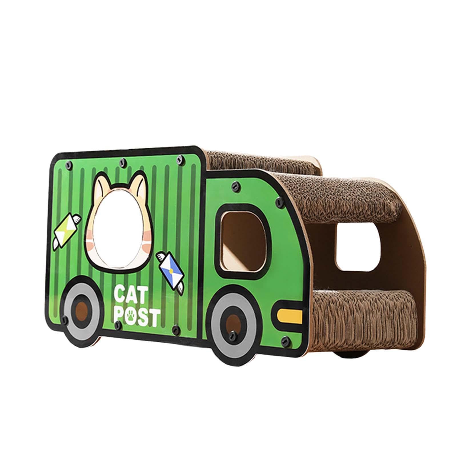 Tiragraffi per gatti giocoso con tappetino tiragraffi integrato, dotato di spazio per far divertire i gatti e di un comodo per, camioncino per, camion