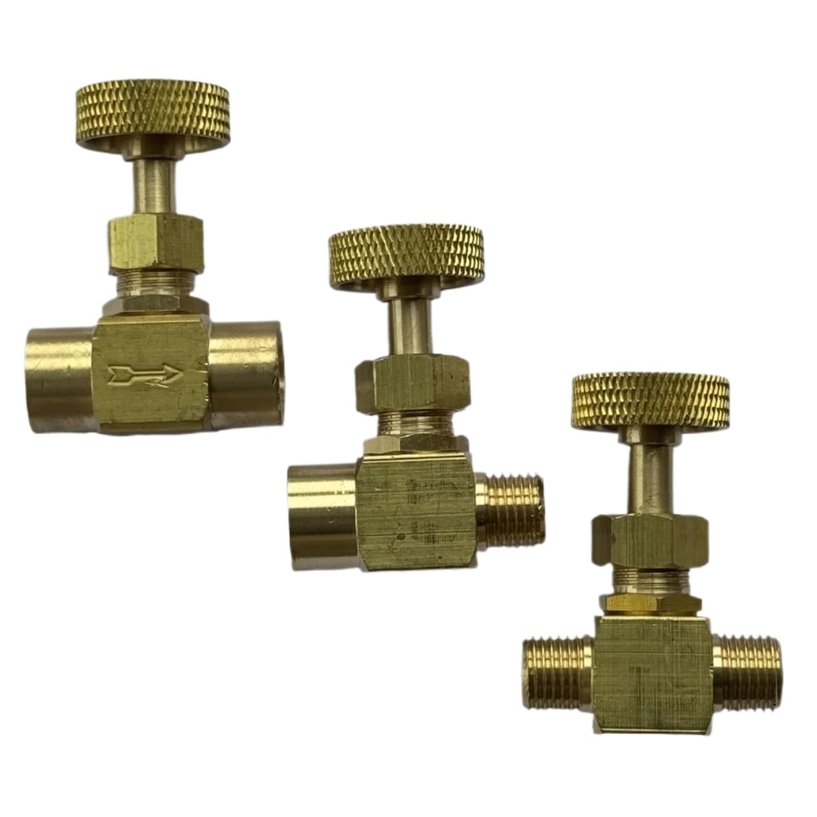 Zawór, 1 szt. 2000 PSI wysokociśnieniowy 0,6 cm 1 cm NPT żeński męski mosiężny regulator przepływu igły wodny gaz olej paliwo propan (żeński do żeńskiego, 3I8 cala)