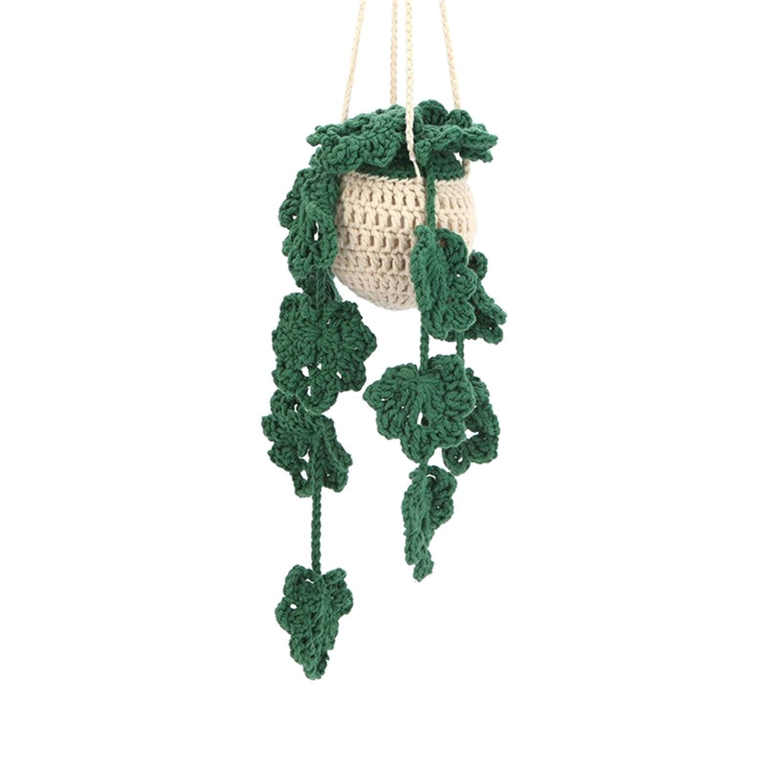 carotoe Not Finished Crochet Kits Hand-Woven Bag Knitted Yarn Hanging Potted Plant Crochet Starter Kits