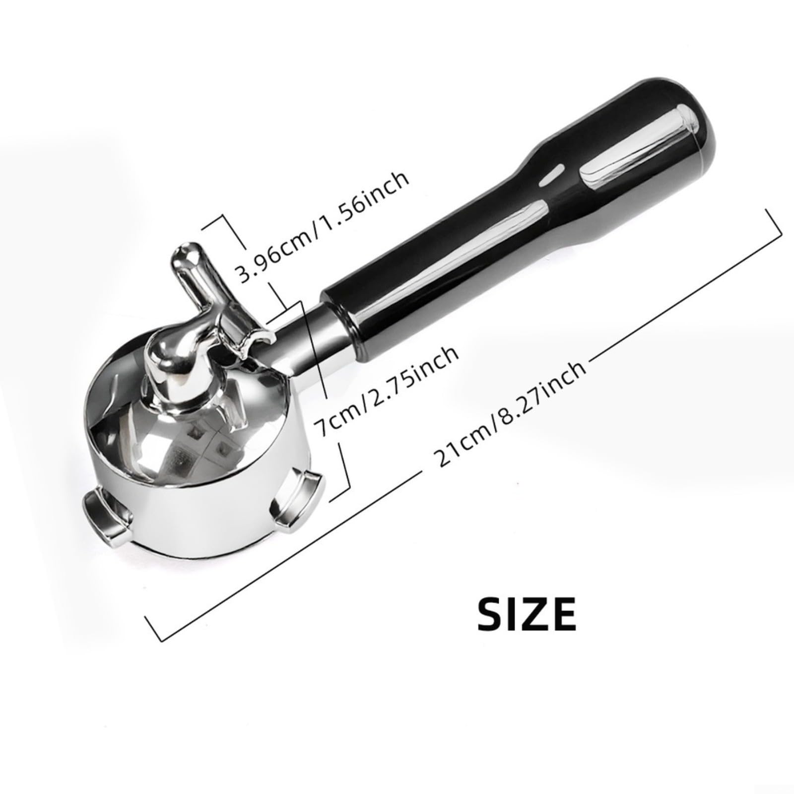 Portafiltros de acero inoxidable para café espresso, 54 mm, doble caño compatible con Breville 8 Series Material ABS robusto ergonómico para mango fácil de limpiar para el hogar para uso