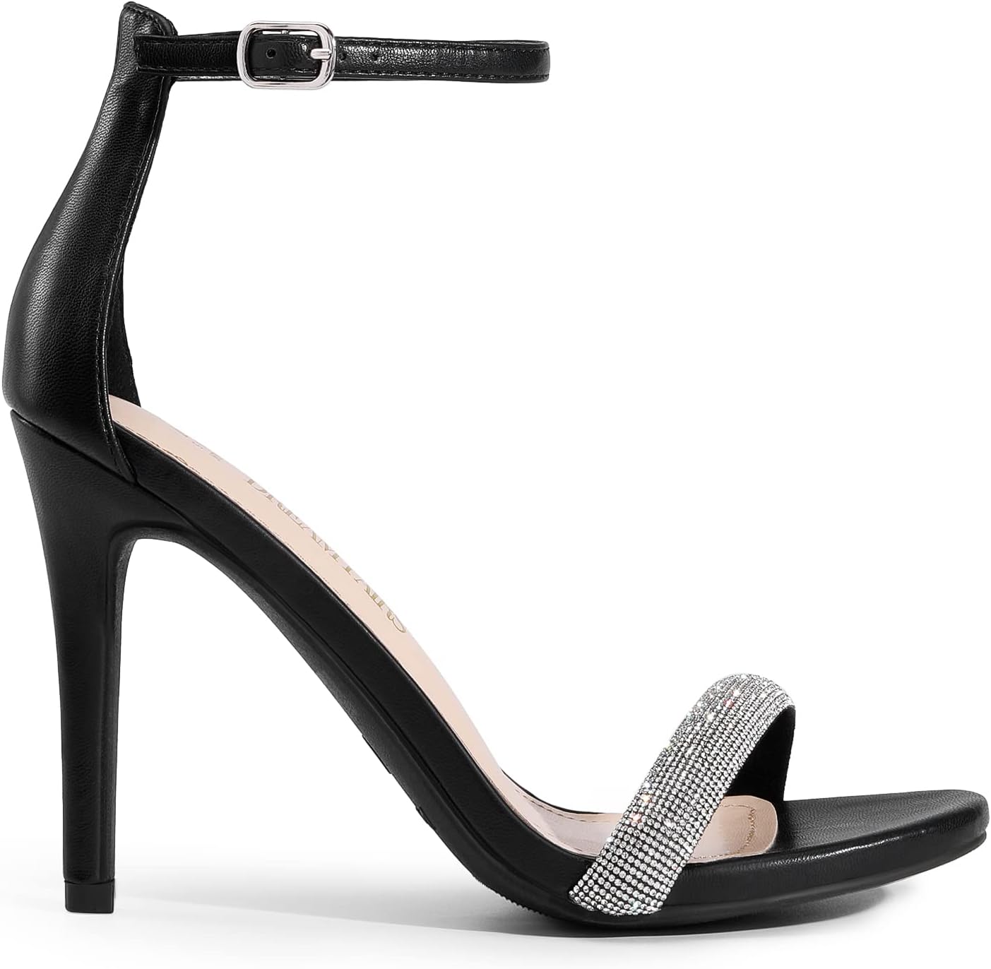 DREAM PAIRS Women's High Heels Flower Ankle Strap Stilettos Round Open Toe Dressy Sexy Sandals - Image 3