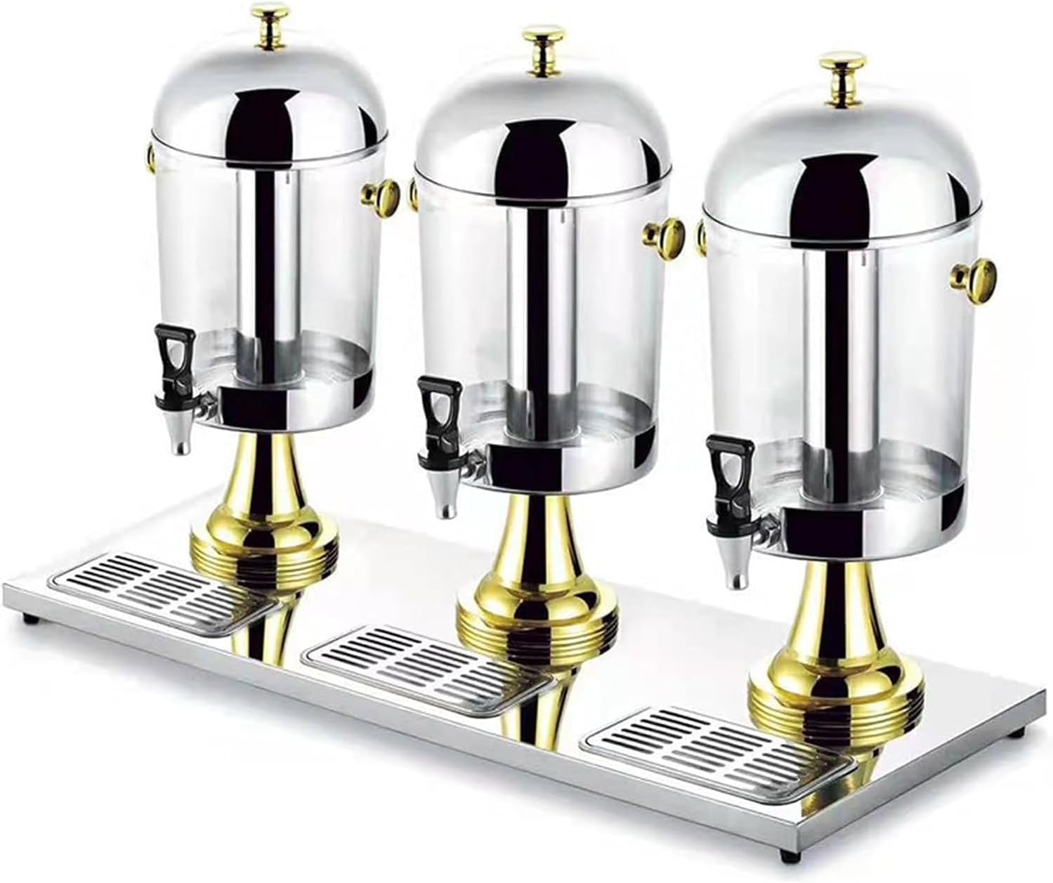 JYBNBBE Cold Drink Machine, Transparent with Lid Beverage Dispenser, Large Capacity Drinks Dispenser, for Breakfast Buffet Hotels (Gold 24L)