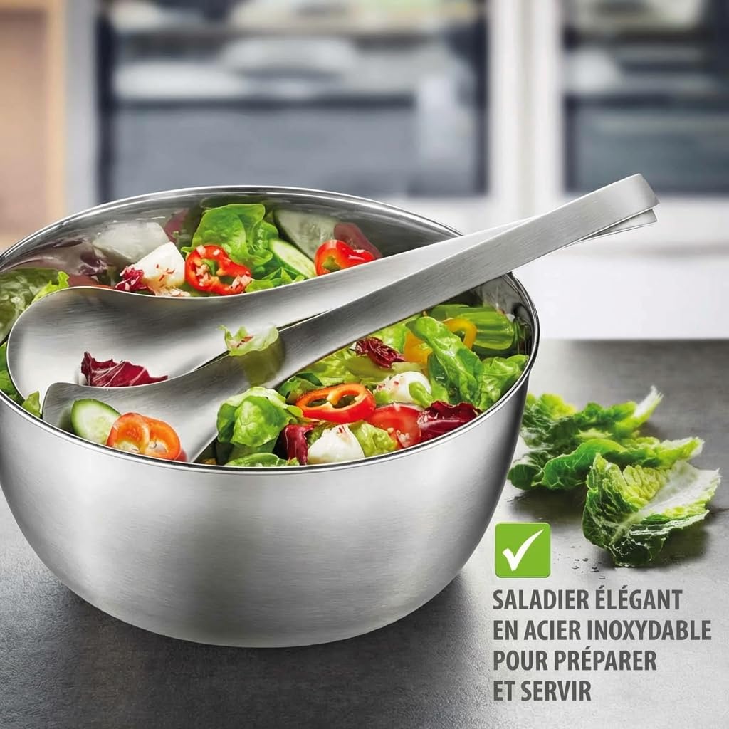 GEFU GF28180 Essoreuse à salade, Ø 25 cm - H 17,2 cm - 3 Liter, Argent
