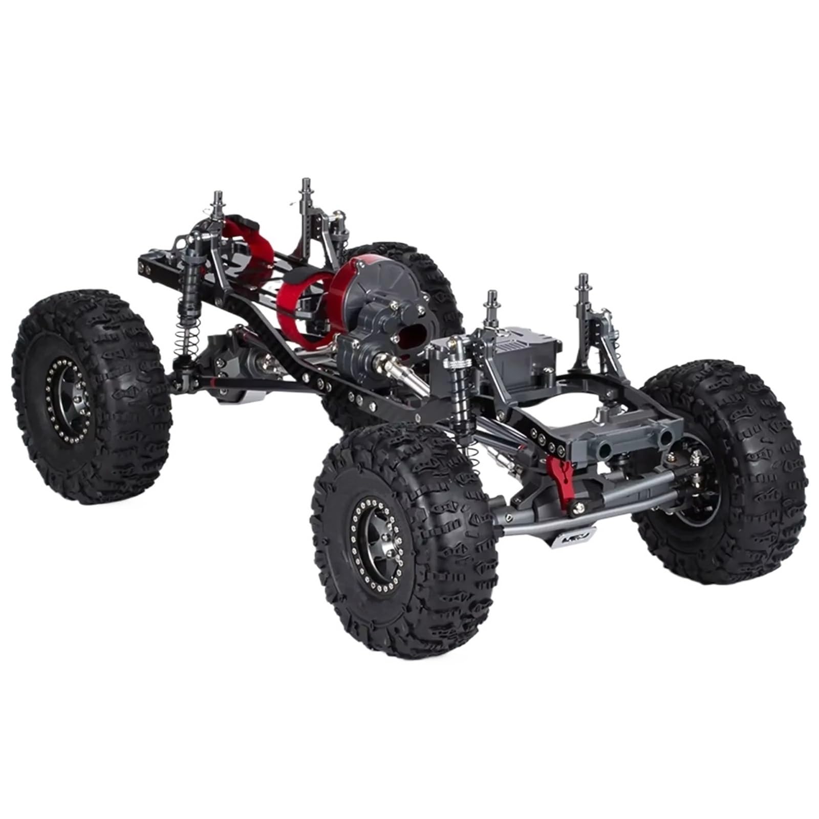 Chasis Bastidor RC Para SCX10 1:10 Para Chasis De Metal Para Coche Todoterreno RC Con Eje Portal Riel De Carbono Y Ruedas De 1,9"