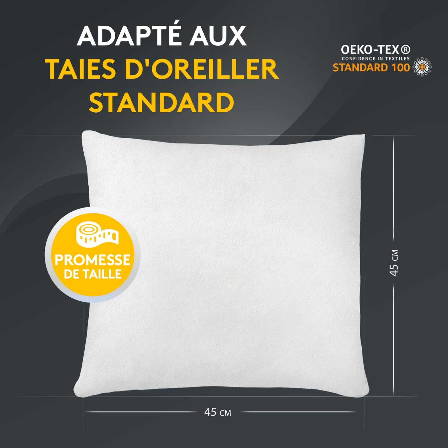 LILENO HOME Lot de 6 de garnissage d'oreiller 45x45 cm - Coussin intérieur Lavable à 40°C adapté aux allergiques - Garnissage en Polyester comme Coussin de canapé, Coussin Cocktail et Oreiller