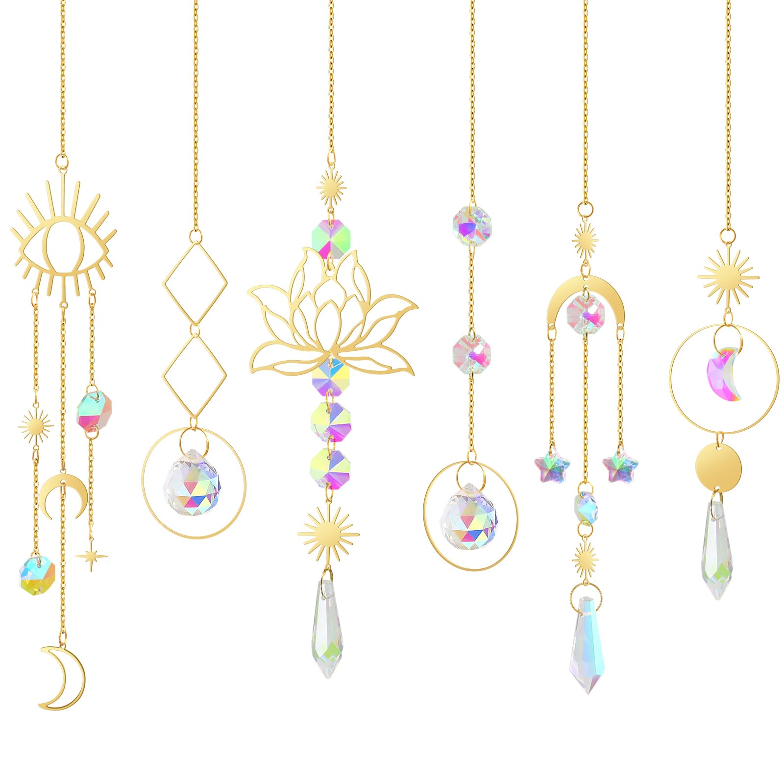 ilclviz Suncatcher Crystal Hanging Sun Catcher Prism with Chain Pendant Ornament Crystal Balls for Window