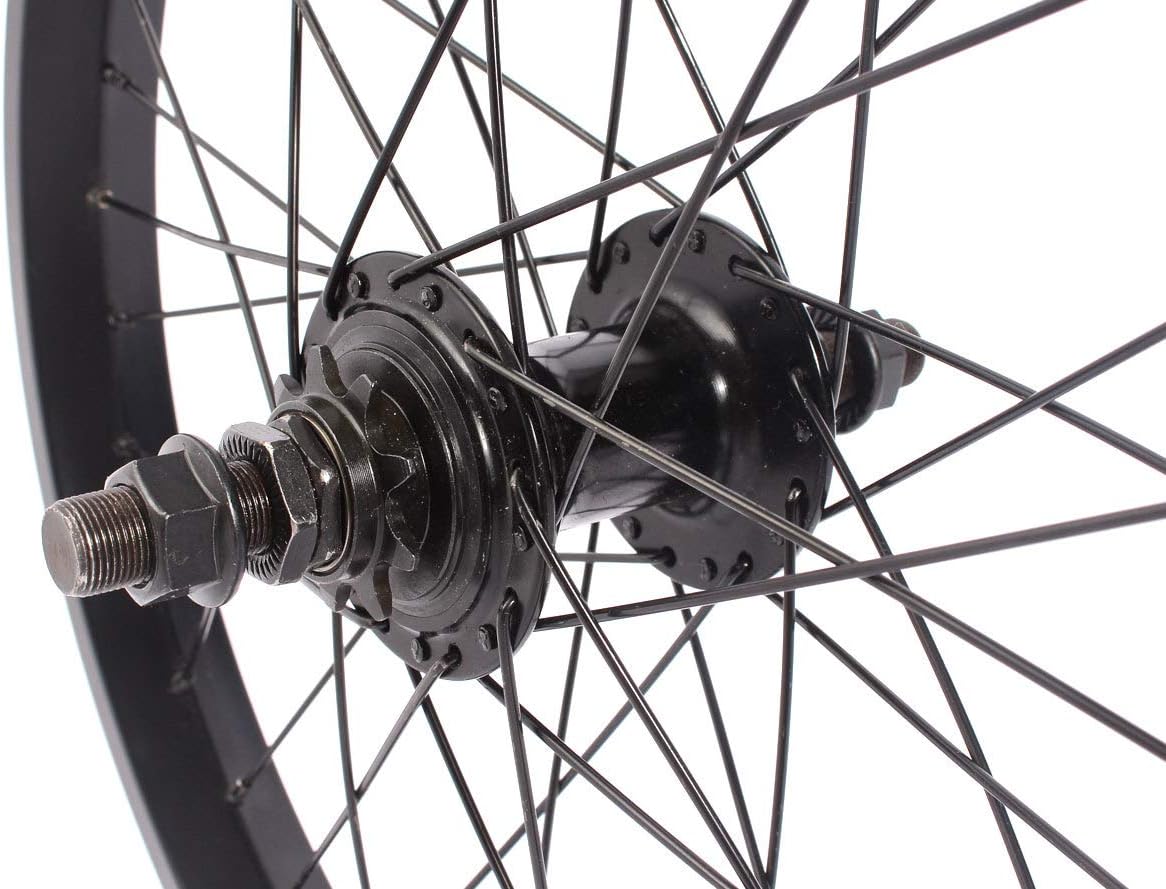 KHE 18 Inch BMX Rear Wheel 14 mm Black Aluminium BIG400 Rim 36 Hole 9T Sprocket S/B
