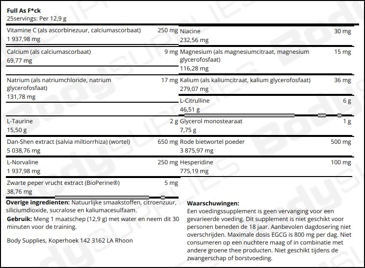 5% Nutrition FullAF Pre-Workout | Stim-Free with Massive Pumps | L-Citrulline, L-Taurine, Nitrosigine, GlycerSize | 13.05 oz (Wildberry) - Image 3