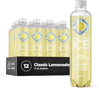 Sparkling Ice, Classic Lemonade Sparkling Water, Zero Sugar Flavored Water, with Vitamins and Antioxidants, Low Calorie Be...
