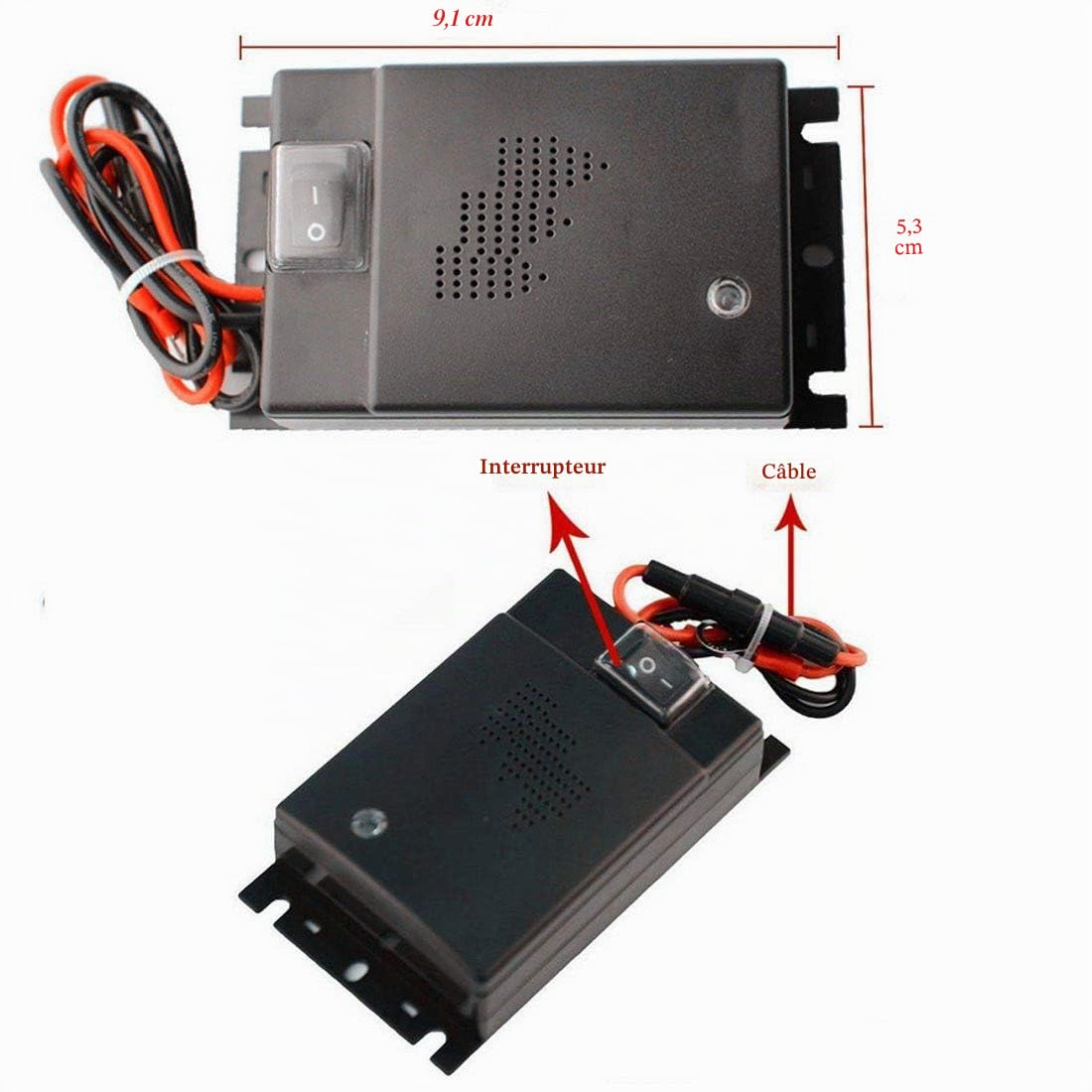 Répulsif à ultrasons pour souris, TOTMOX 12 V pour véhicule de voiture, rat, rongeur, animal, répulsif avec fonction flash LED, repousse en toute sécurité les parasites