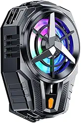 Suporte Refrigerador para Celular com LED RGB, 3 Velocidades de Resfriamento, Fivela Telescópica Ajustável 6.5-8.4cm, Ventilador Gamer para Smartphones