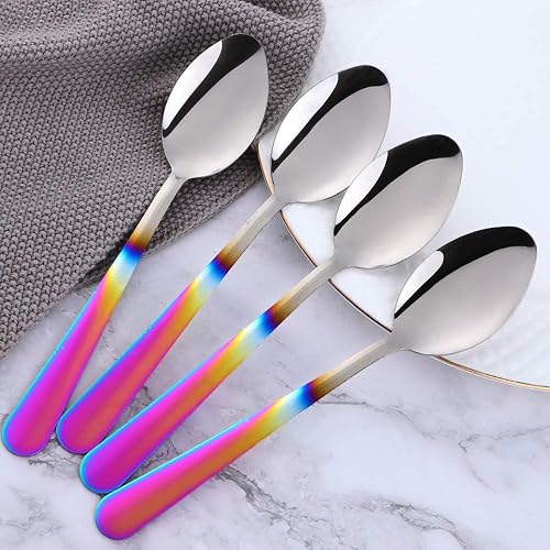 Miniatura 10 de TUPMFG Juego de 12 cucharas de servir, cucharas de acero inoxidable para banquetes de bufé, cucharadas grandes de 8.1 pulgadas, cucharón grande para