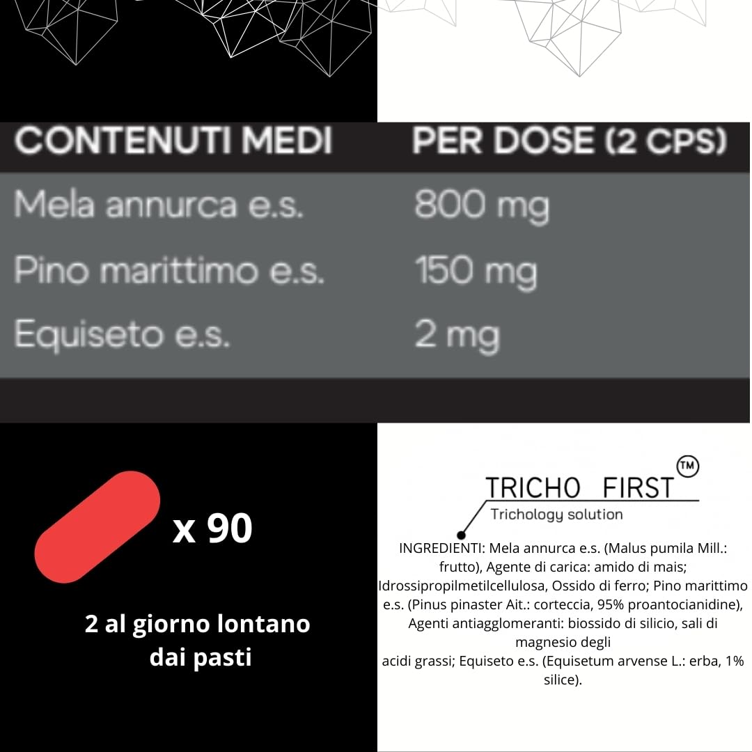 ANNURBULB - Integratore Capelli a base di MELA ANNURCA CAMPANA, PINO MARITTIMO, EQUISETO contro la Caduta dei Capelli- Formato da 90 CAPSULE - UOMO - DONNA