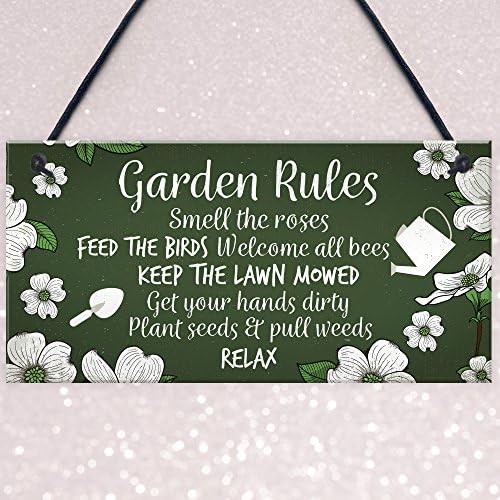 RED OCEAN Garden Sign Outdoor Novelty Hanging Plaque SummerHouse Sign Garden Shed Friendship Gift