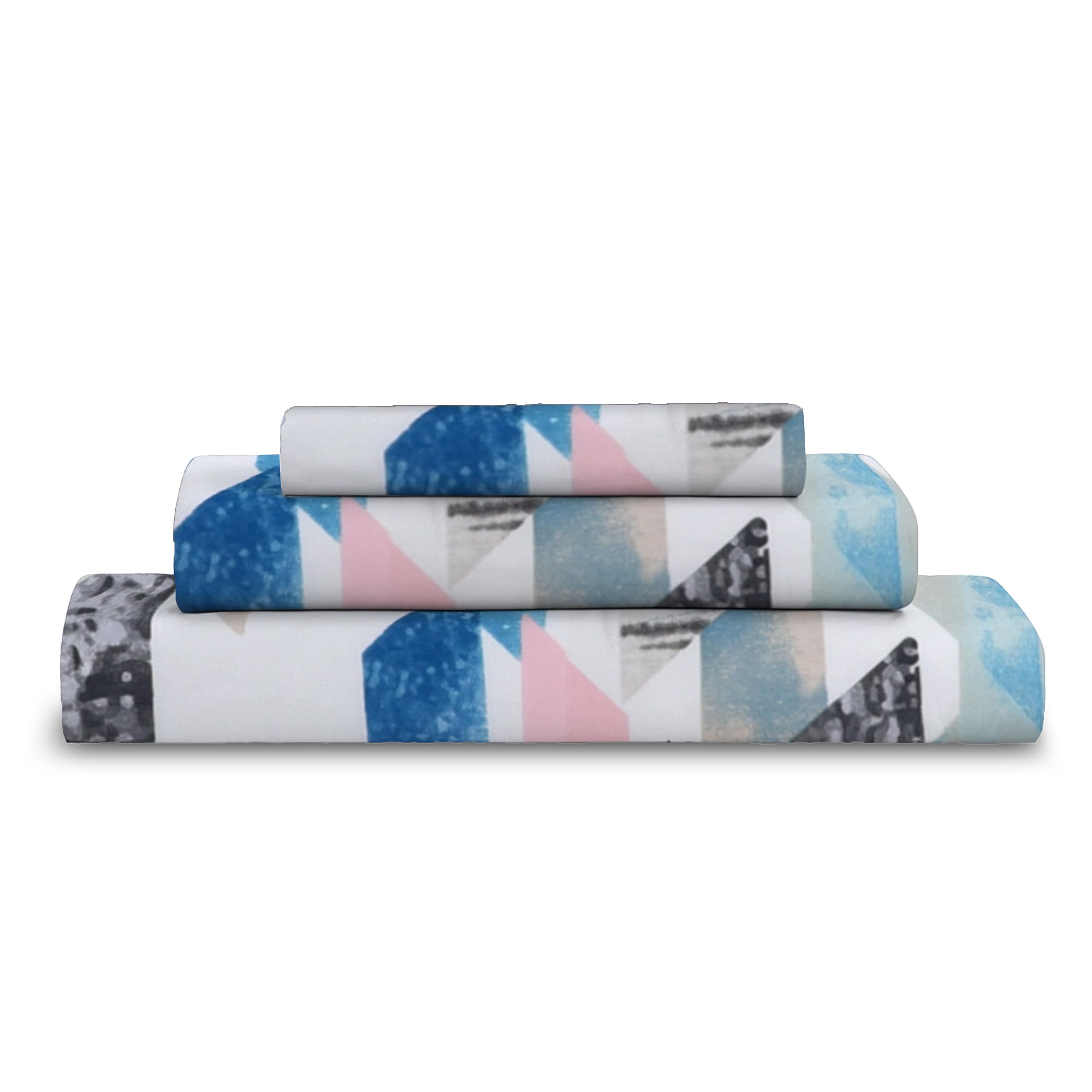 RAYBedding 3PC Floral Printed Bed Sheet Set Single Size – Soft Luxury Printed Bedding Set with Fitted Sheet, Flat Sheet & Pillowcase – Deep Pocket Single Bed Sheets