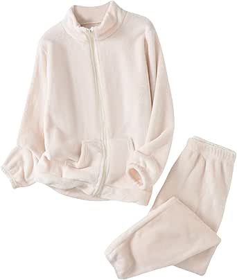 Pyjama Femme Hiver Doux et Confortable Beige main image 0