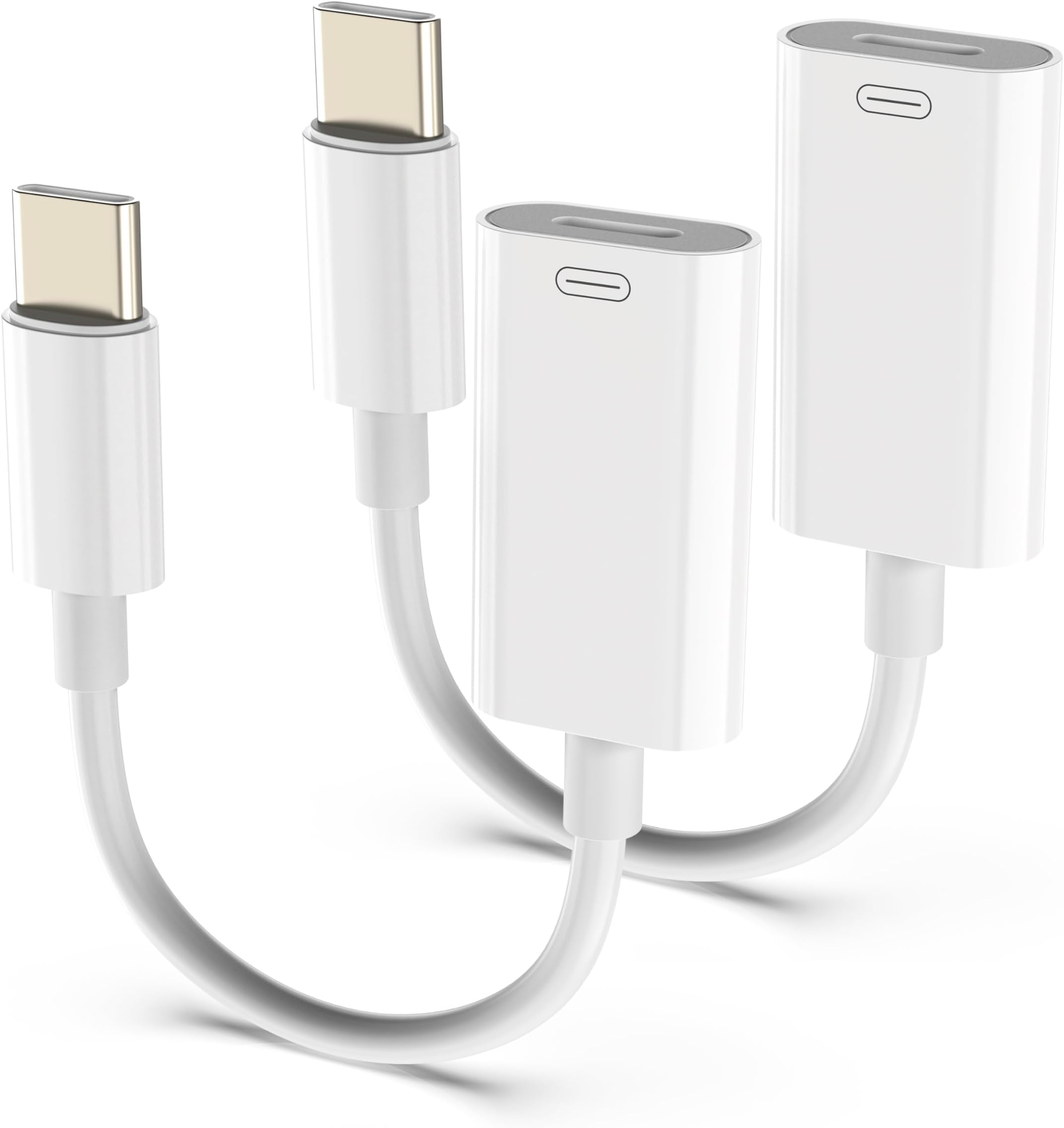 USB-C Male to Lightning Female Adapter Pack-2,Type C to Lightning Converter for Audio,Data&Charging,Compatible with iPhone 15,iPad Pro,MacBook Pro,iMac and More USB C Devices