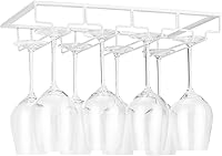 Vista 16 de Estante para Copas de Vino - Soporte para Copas de Vino debajo del Gabinete, Organizador de Metal para Copas de Vino y Vasos, Colgador para Negro