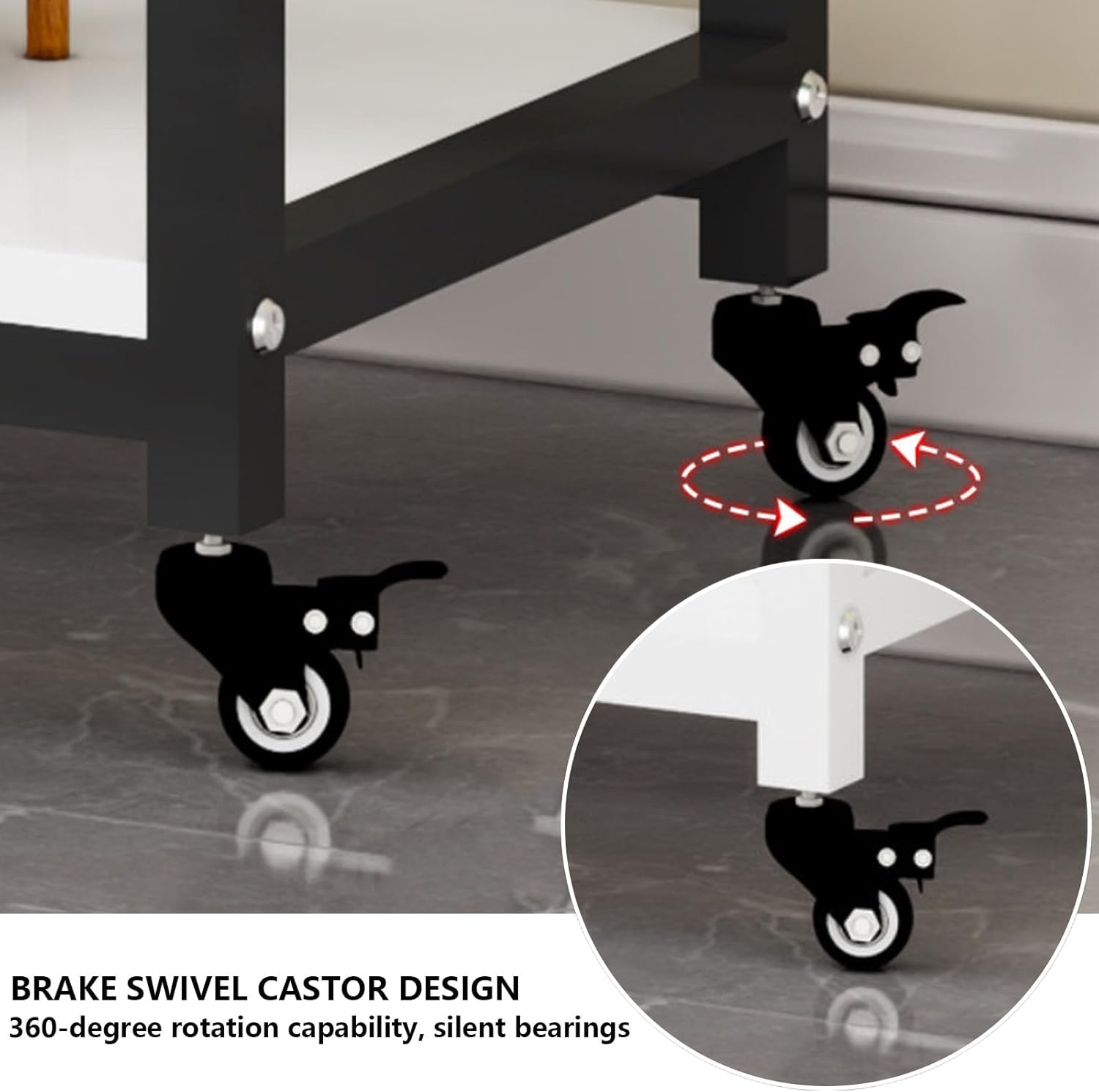 Mobile Fish Tank Stand With Wheels Metal Aquarium Stand Double-Layer Storage Space 75cm/29.5in Height Suitable for Living Rooms and Office Entrances White 50x30cm/19.7x11.8in