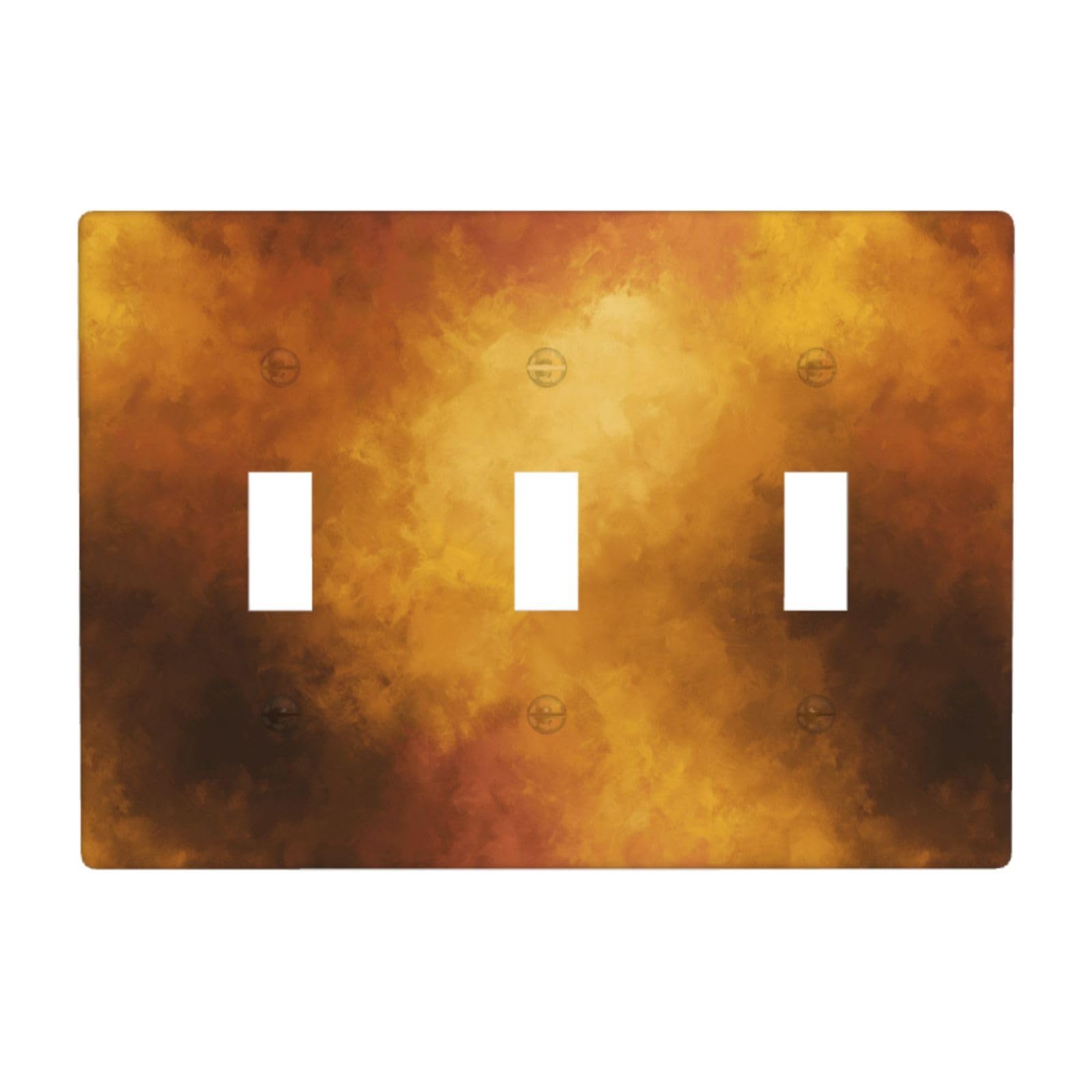 Deep Yellow Gradient Light Switch Covers 3 Gang Triple Toggle Wall Plate Switchplate Electrical Faceplate for Bathroom Kitchen Bedroom Decor