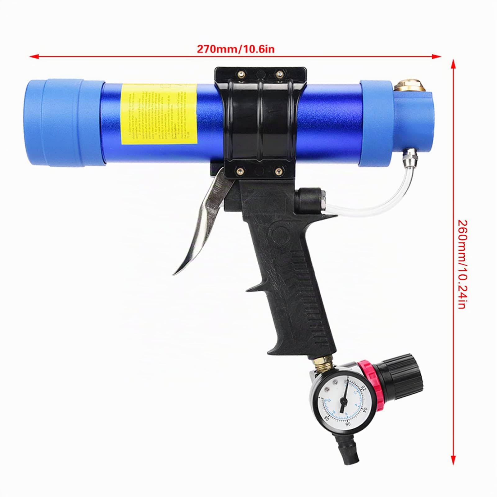 Pistola de Cartuchos de Aire Comprimido, Pistola Neumática de Silicona, Prensa de Cartuchos, Jeringa de Silicona con Válvula de Control de Presión de Aire, para Cartuchos de 310 Ml
