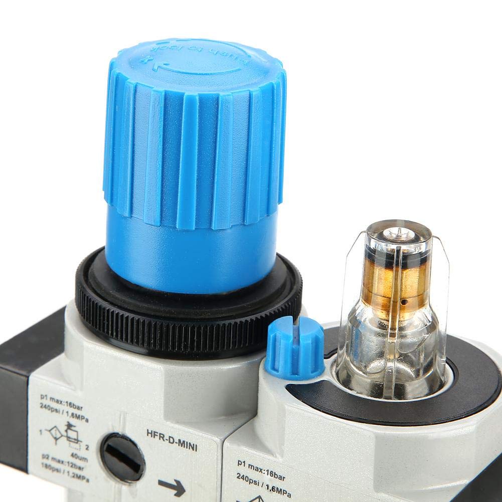 Druckluftregler,FRC-MINI-1/4 Luftstrom Prozessor Druckluftregelventil FRC-MINI-1/4 Druckluftreglers ?lnebel-Dreifachst¨¹ck mit Barometer/Fixierer/Befestigungsschrauben,Gute Abdichtung