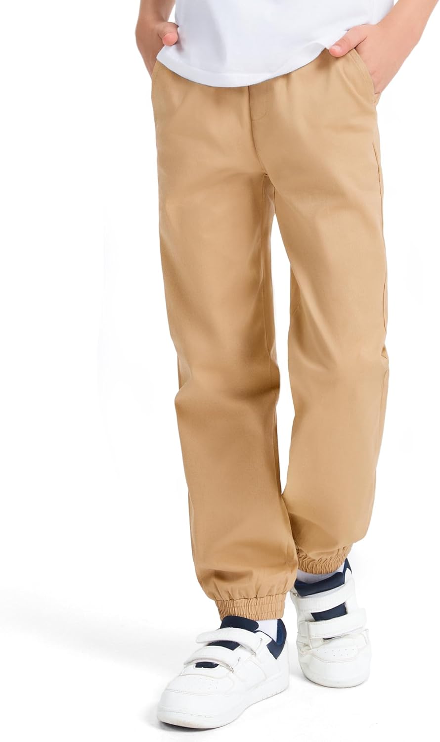 KEREDA Boys Uniform Pants Twill Pull On Jogger Pants for Boys School Clothes with Pockets