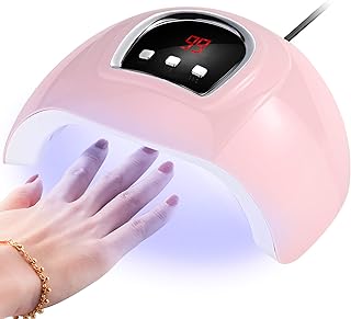 54W UV Nail Lamp Nail Dryer Lamp LED UV Gel Polish Auto Sensor Curing Lamp Resin Nails Tools DIY Nail Lamp with 3 Timer for Home Professional (30s, 60s, 99s) (54W)