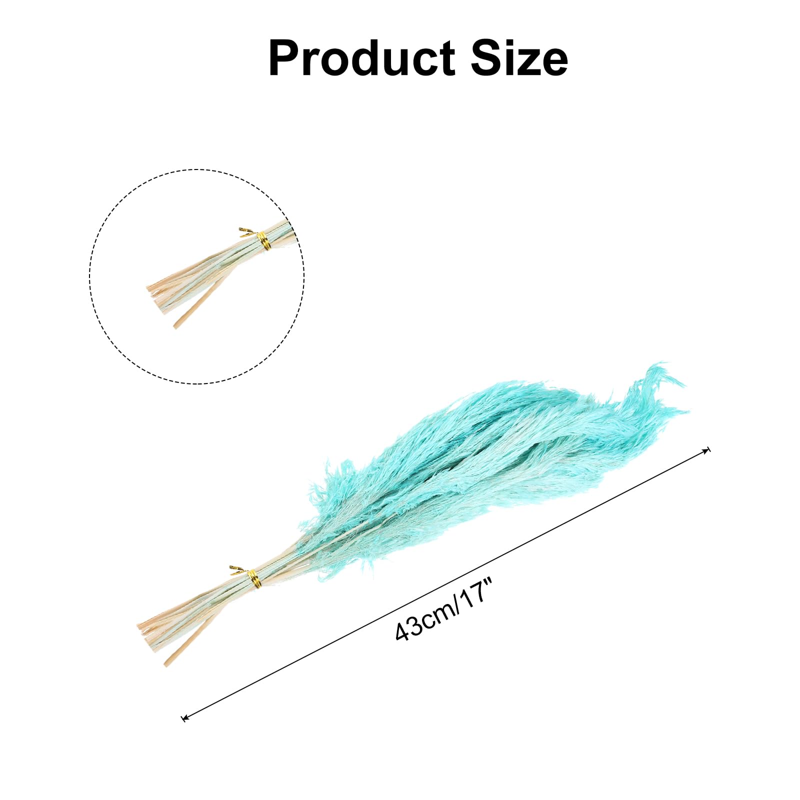 QUARKZMAN 20pz Decorazione Erba Pampa Blu 17" Fiore Artificiale