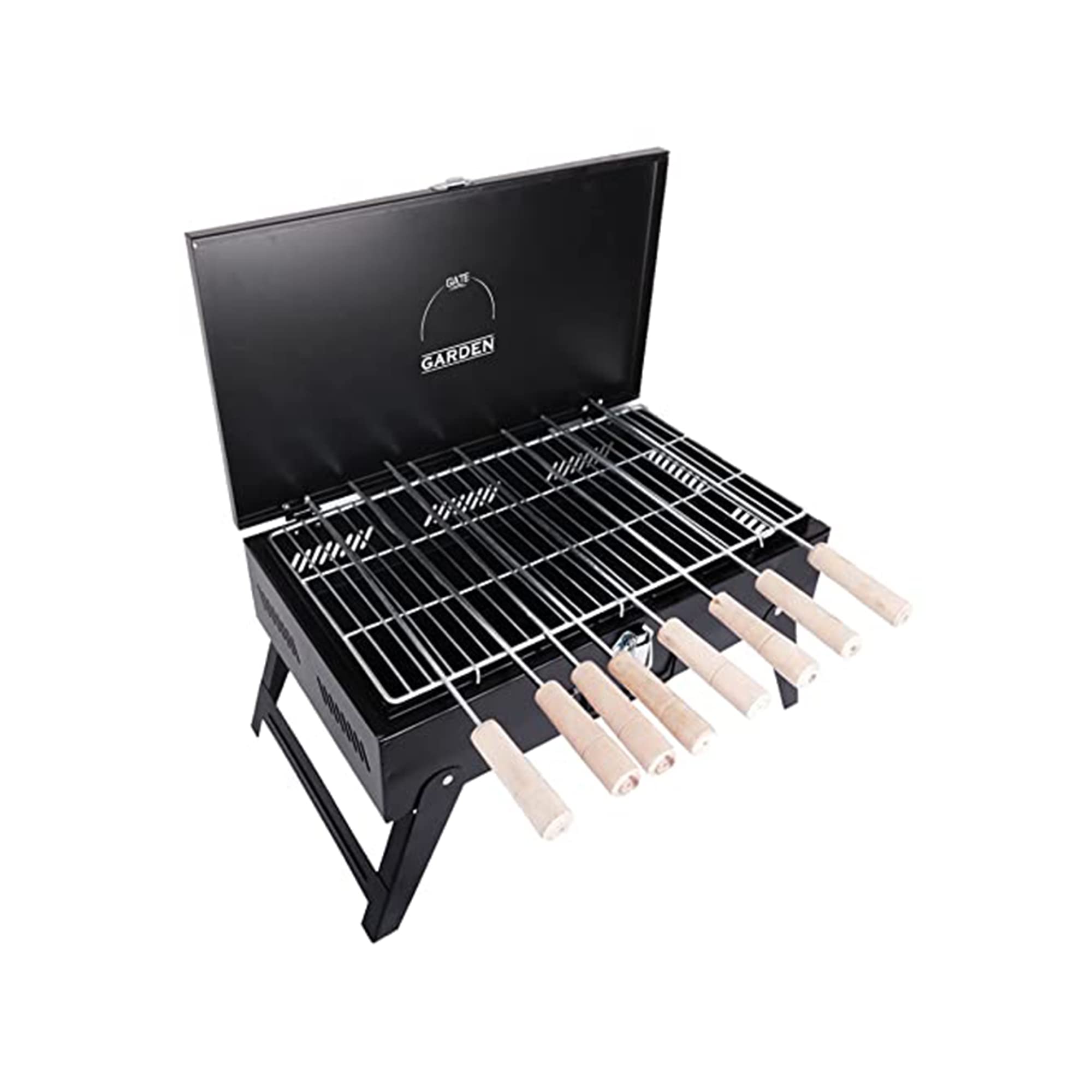 Buy Gate Garden Briefcase Barbeque Grill (8 Skewers, Black) Tandoor