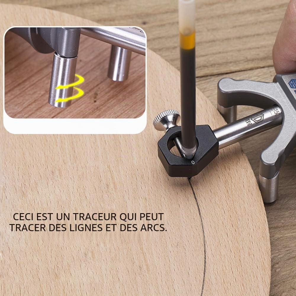 Trusquin de menuisier,Jauge de marquage,Traceur de lignes parallèles,Travail du bois Arc linéaire double usage Scriber Ligne Dessin Outil Multifonctionnel Bois Travail Scribe Outils