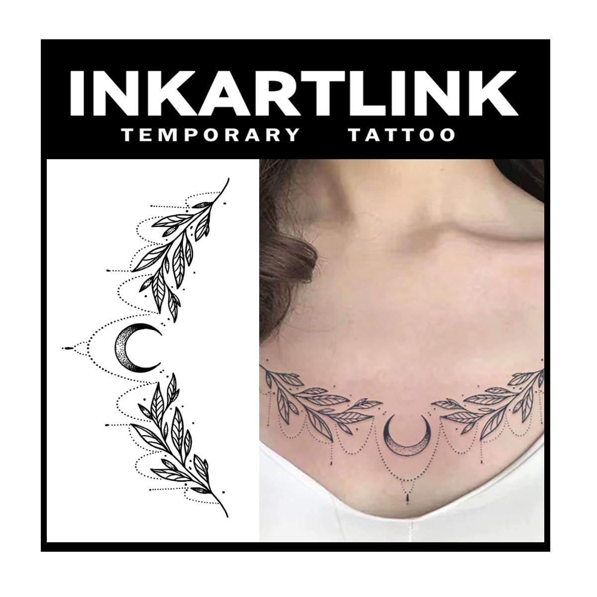 INKARTLINK Tattoo Tech, 2 Sheets Extra-Large Semi Permanent Tattoo, Adult Art Design Temporary Tattoos, Lasts 1-2 Weeks, Waterproof, Realistic Look,