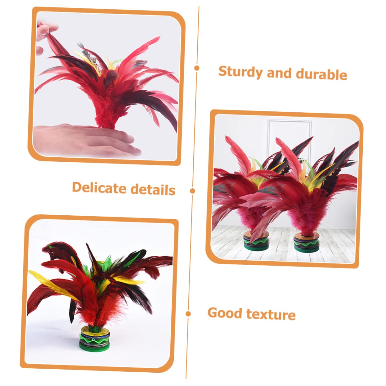 BESPORTBLE 2Pcs Sports Shuttlecocks for Foot Exercise Game Traditional Chinese Jianzi Fun for Adults Drop Resistant Outdoor Activity