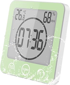 Bathroom Shower Wall Clock Timer Waterproof , Shower Clock with Suction
