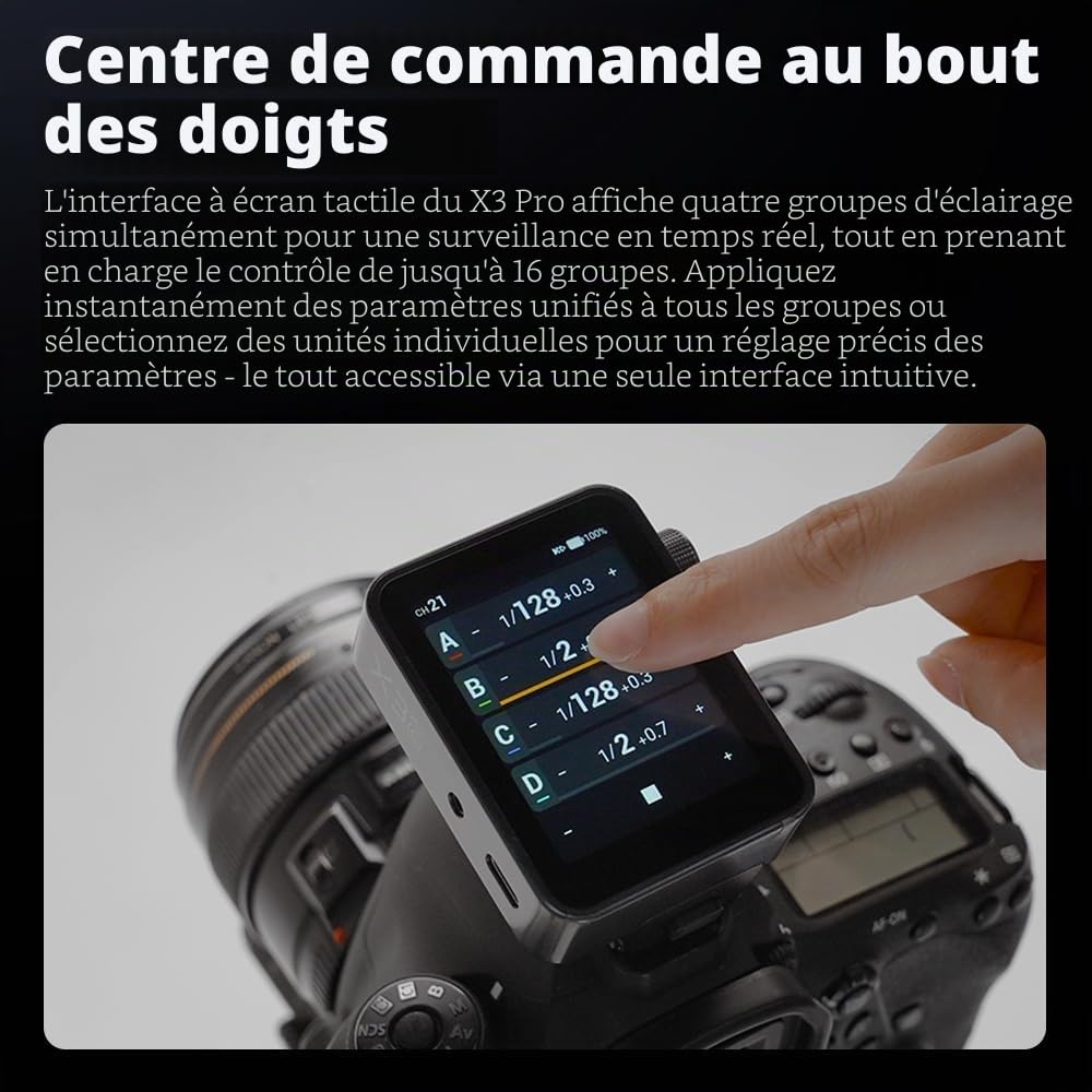 Godox X3 Pro-S X3Pro S TTL Déclencheur de flash sans fil pour Sony, écran tactile LCD 6,1 cm, batterie Li-ion intégrée de 2930 mAh, système X sans fil 2,4 GHz avec 3 modes de prise de vue Pro, prise