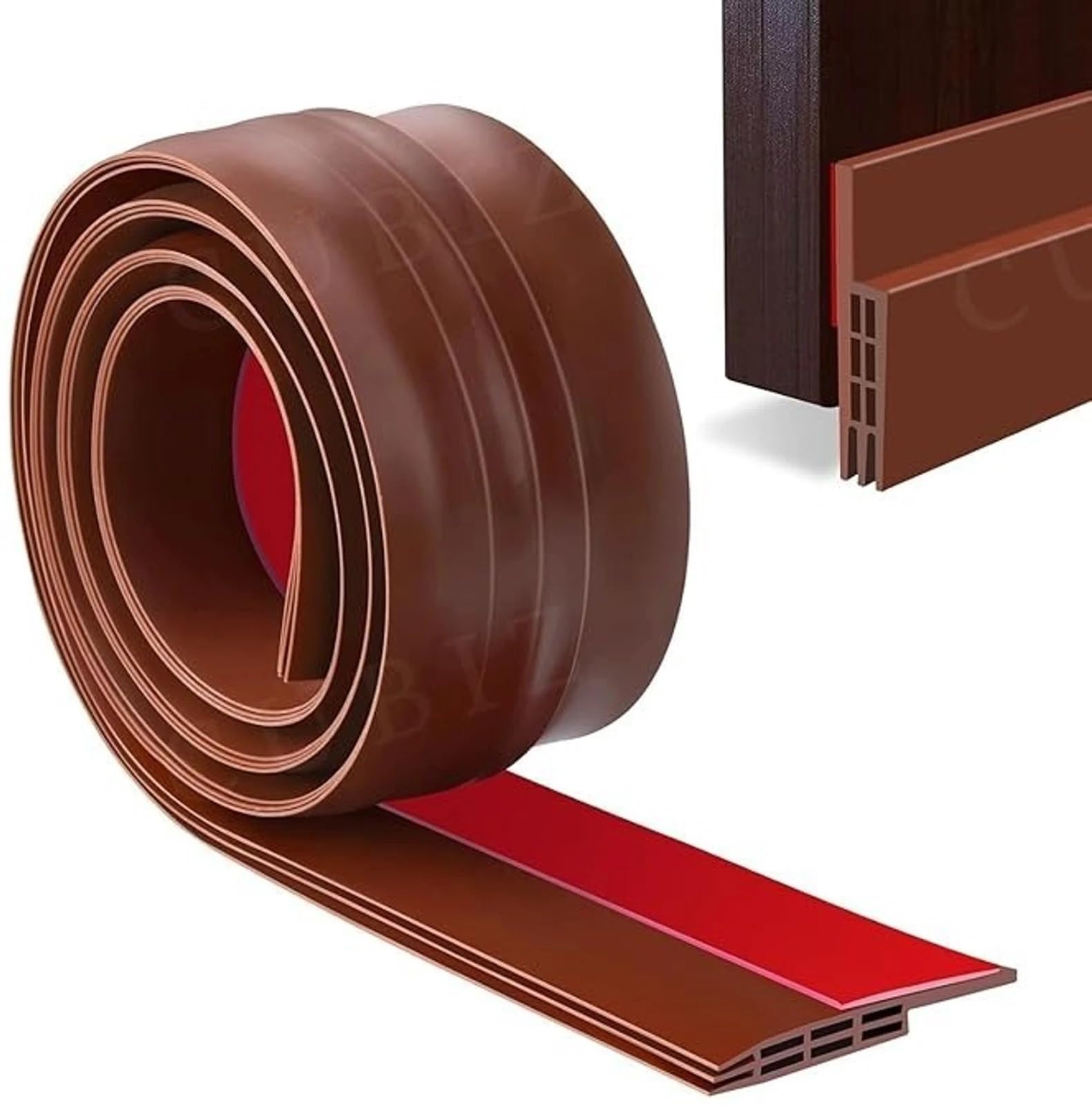 Door Bottom Seal Strip, Self-Adhesive Silicone Draft Stopper, Brown | Windproof & Soundproof, Easy Peel & Stick, Flexible Silicone, Gap Blocker, Indoor & Outdoor Use-image-34