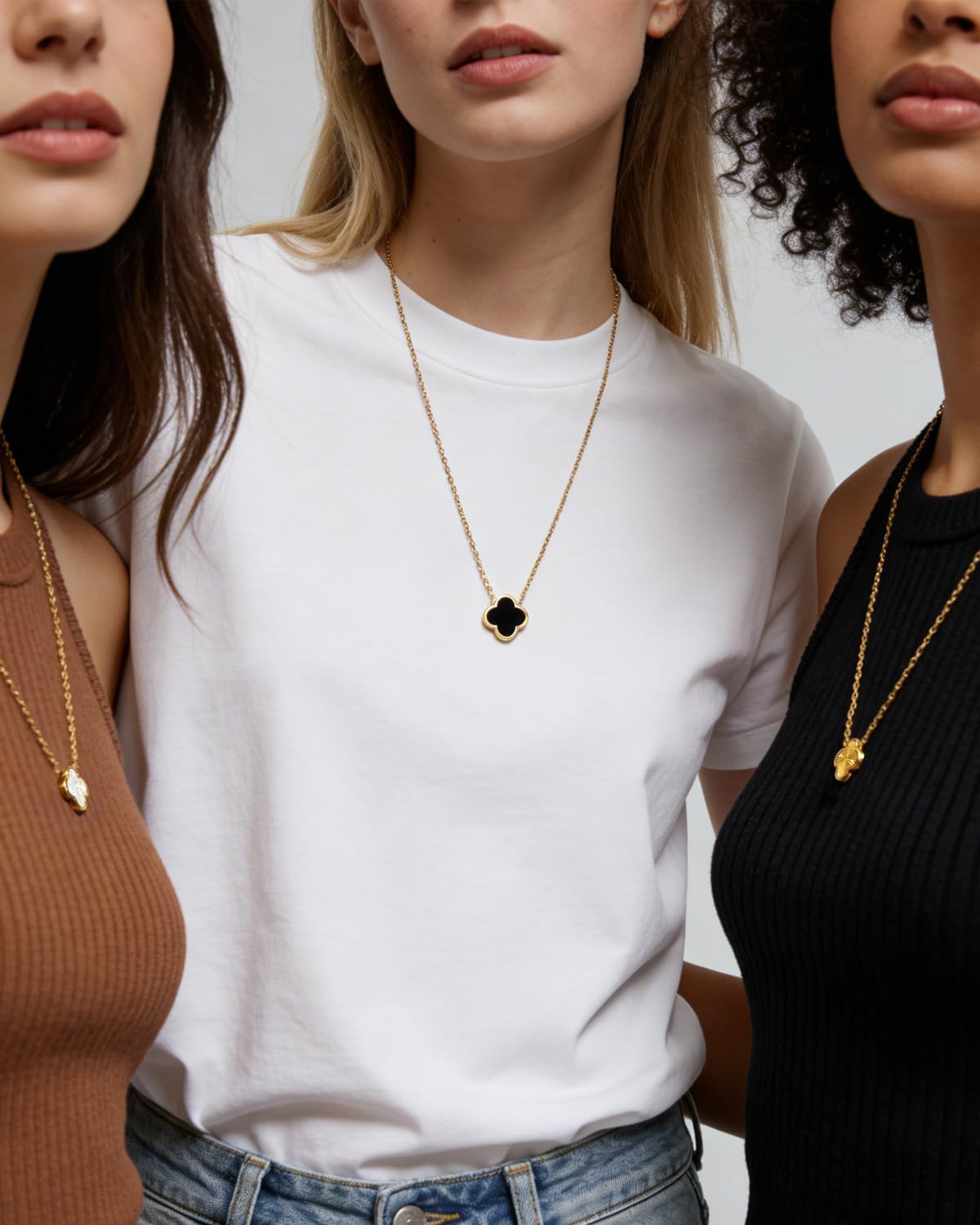 Cute Heart Necklace 18K Gold Plated Necklaces for Women Trendy Clover/Rabbit/Daisy/Love/Bow Charm Necklace Dainty Women's Jewelry Gift Valentines Day Gifts - Image 5