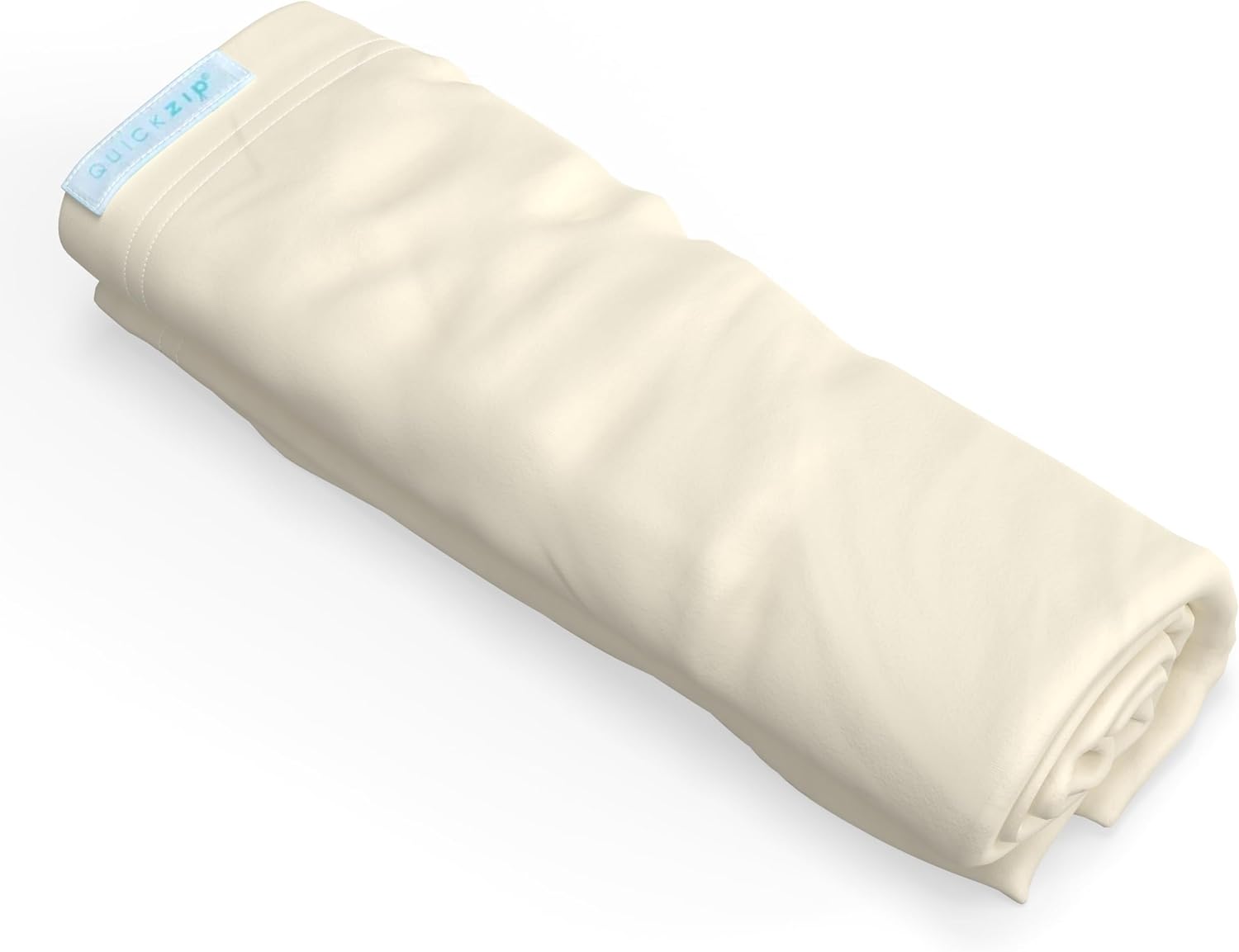 QuickZip Crib Extra Zip-On Sheet (SecureFit Wraparound Base Not Included) - Faster, Safer, Easier Baby Crib Sheets - White 100% Cotton - Fits All Standard Crib Mattresses