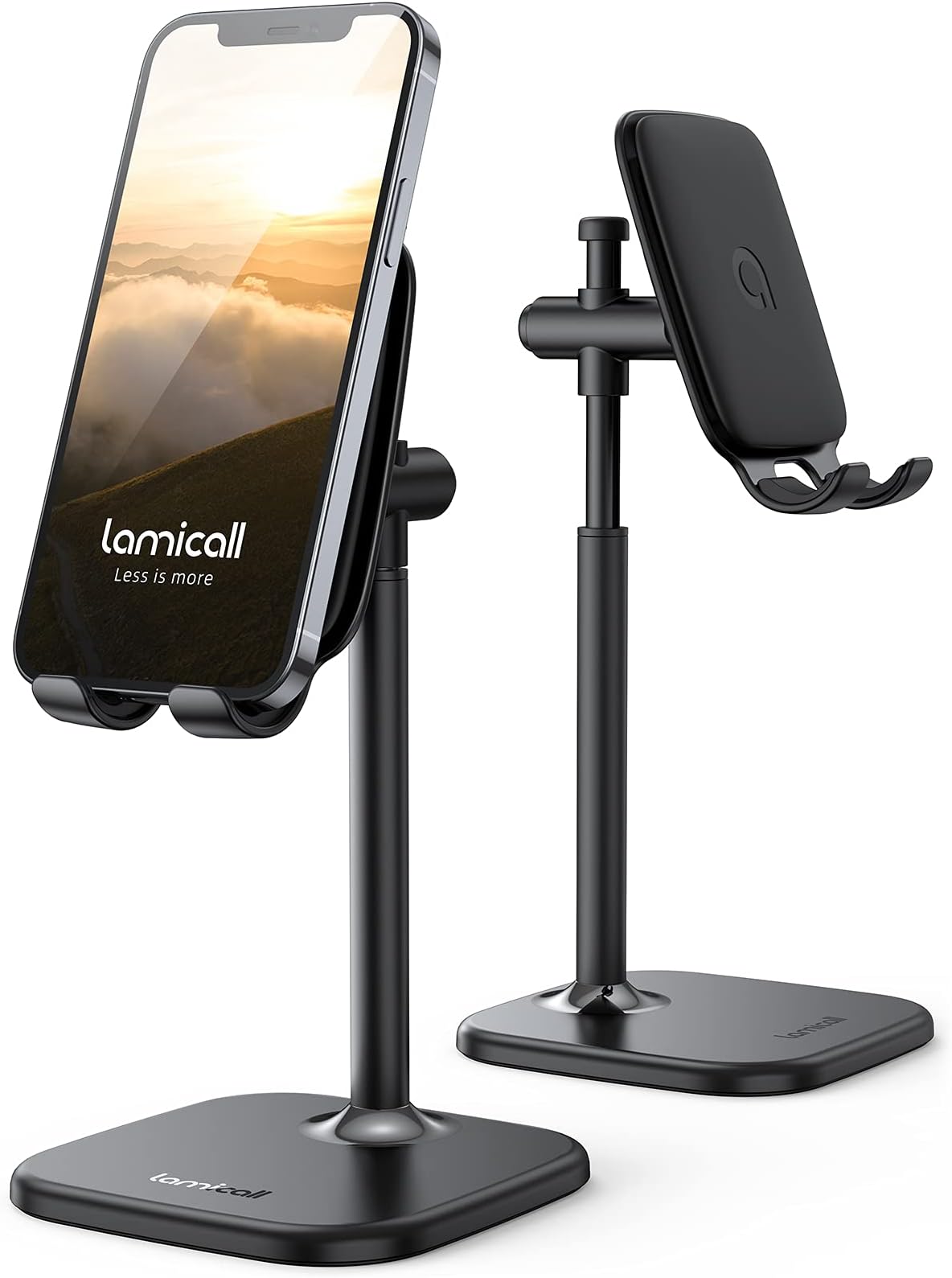 Cell Phone Stand, Lamicall Phone Holder - Height Angle Adjustable Mobile Phone Stand for Desk, Office, Compatible with iPhone 13, 13 Pro, Pro Max, Mini 12 11 X Xr 8 7 6 Plus, 4-10'' Cellphone & Tablet